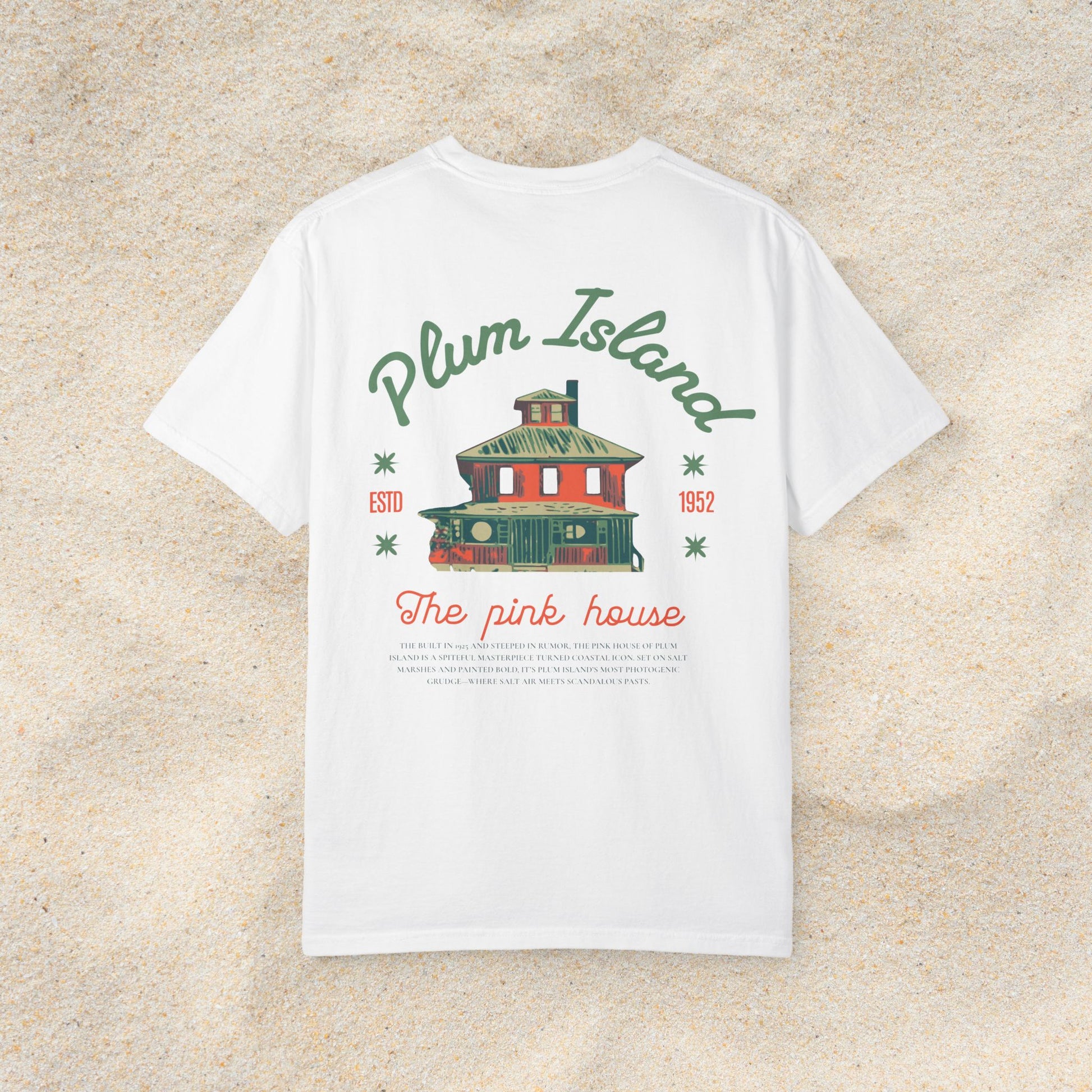 THE PLUM ISLAND PINK HOUSE COMFORT COLORS T-SHIRT