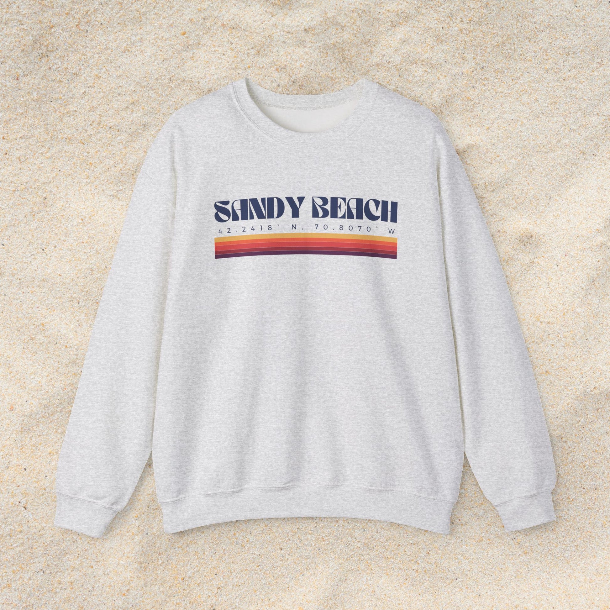 Sandy Beach Coordinates Crewneck