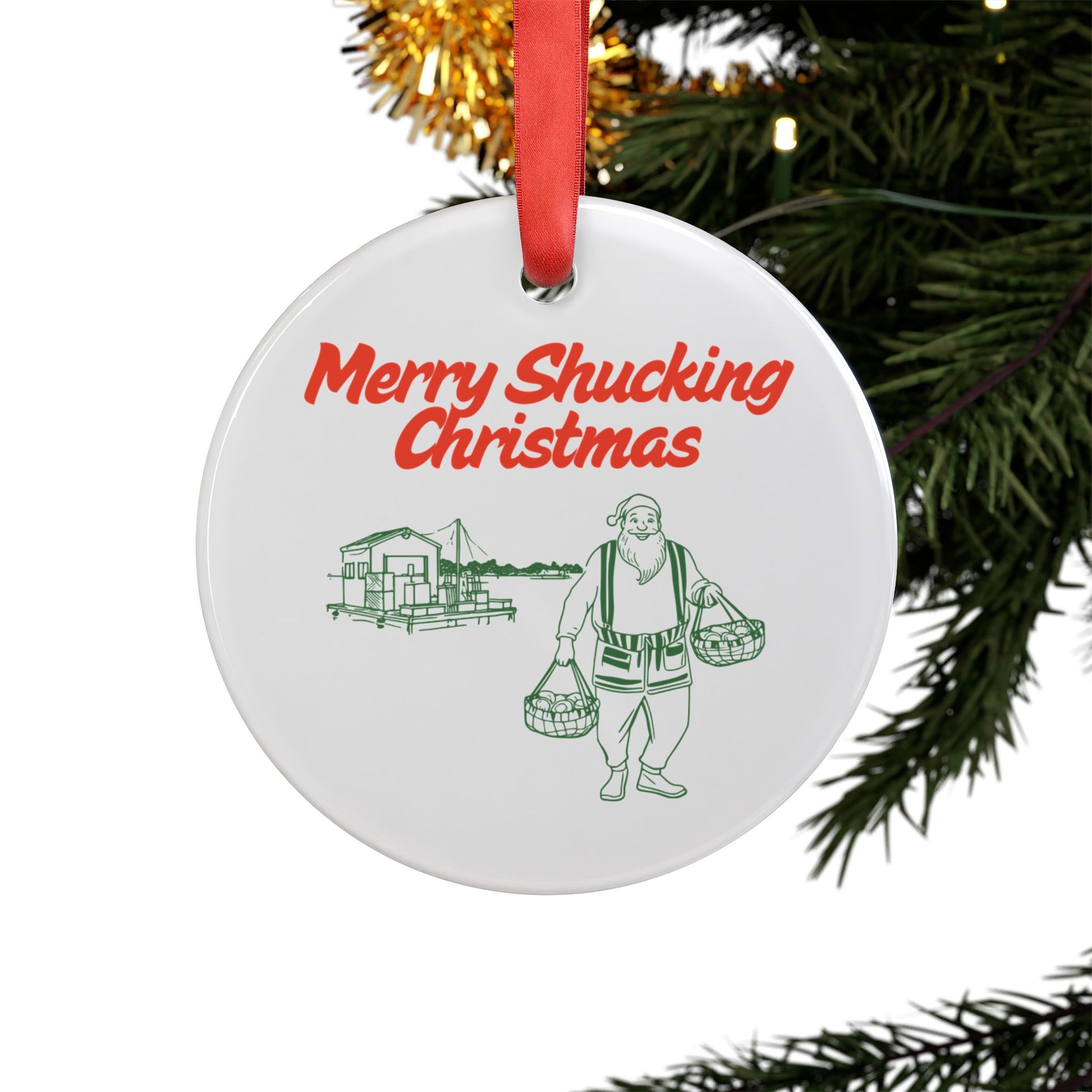 Merry Shucking Christmas Acrylic Ornament