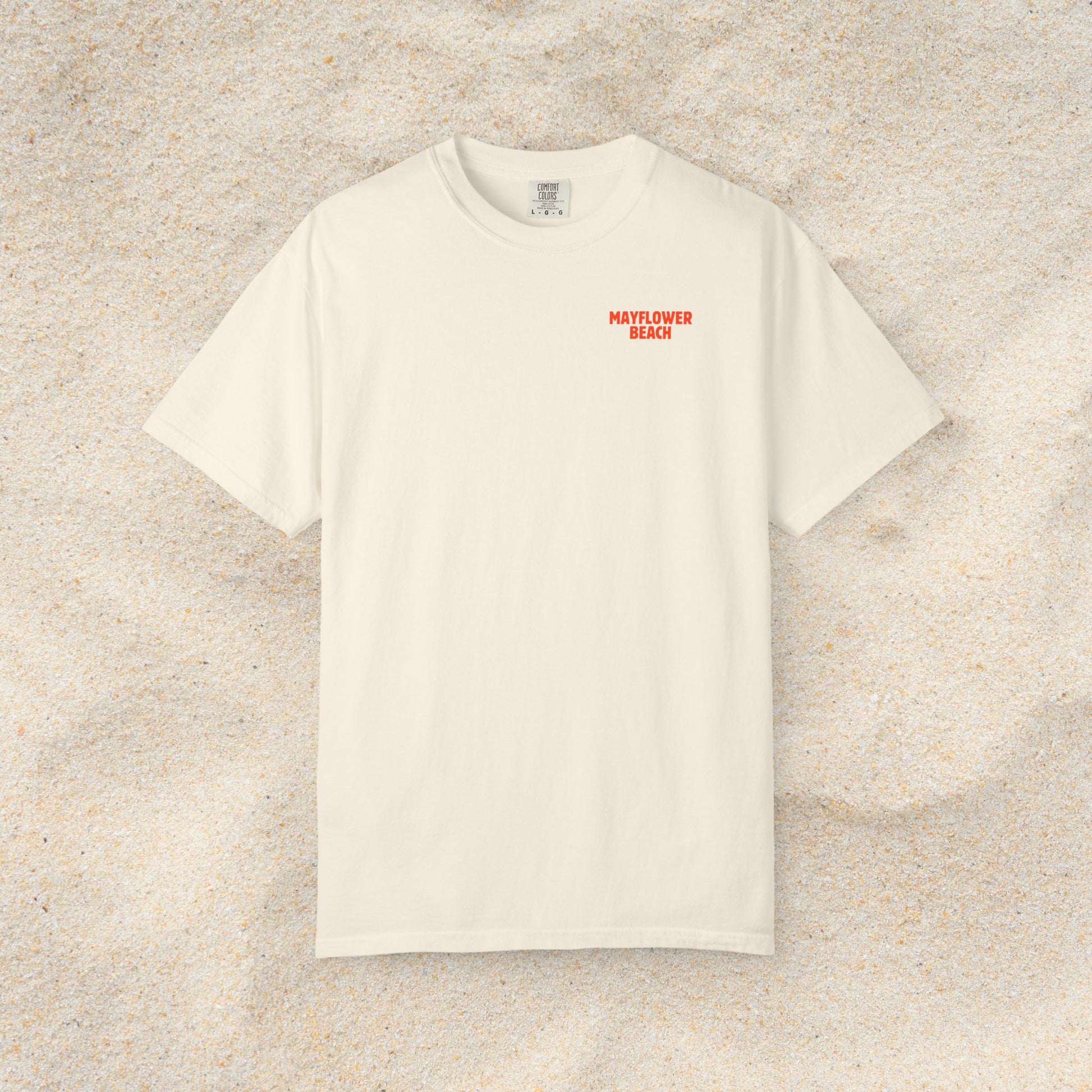 MAYFLOWER BEACH POSTCARD COMFORT COLORS T-SHIRT