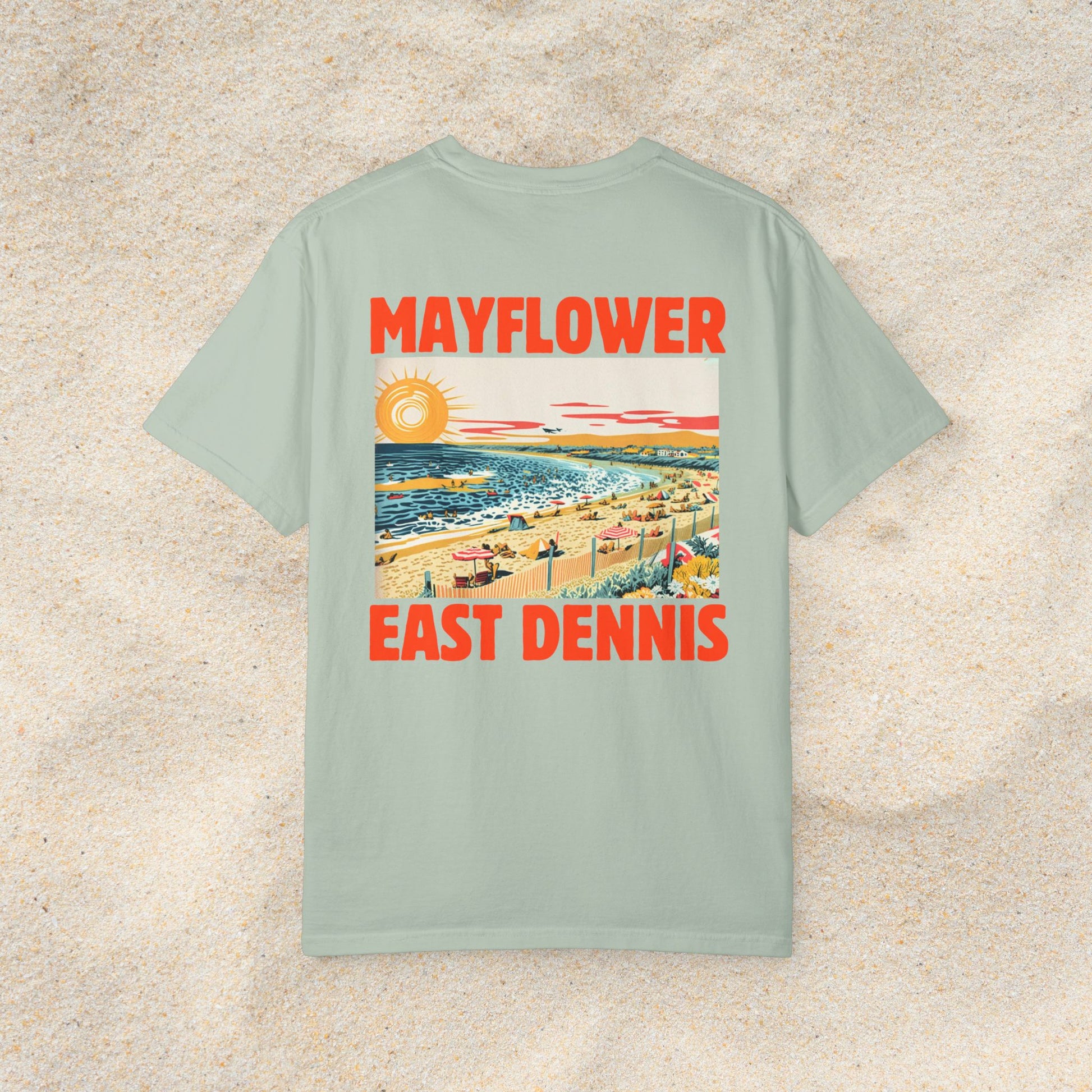 MAYFLOWER BEACH POSTCARD COMFORT COLORS T-SHIRT
