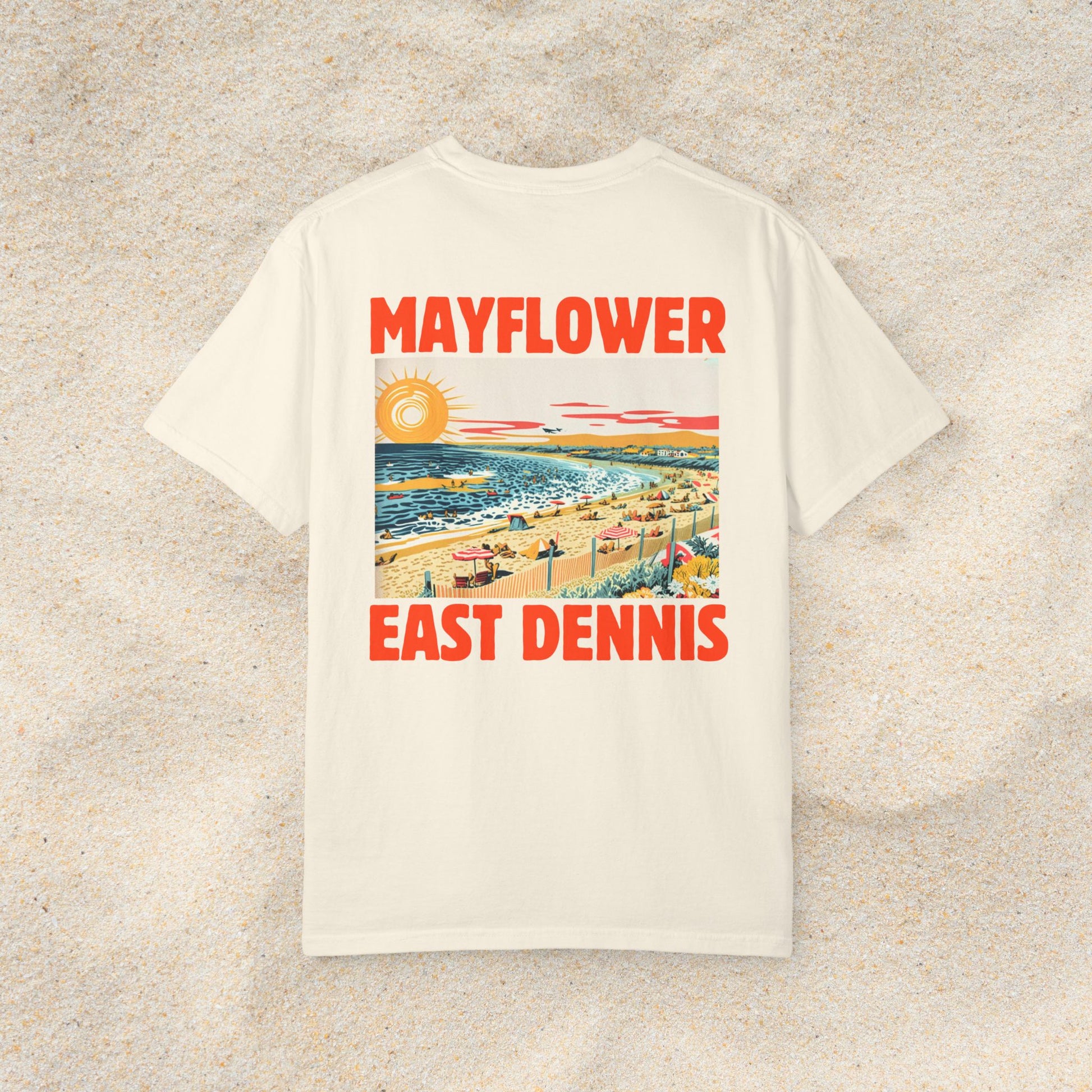 MAYFLOWER BEACH POSTCARD COMFORT COLORS T-SHIRT