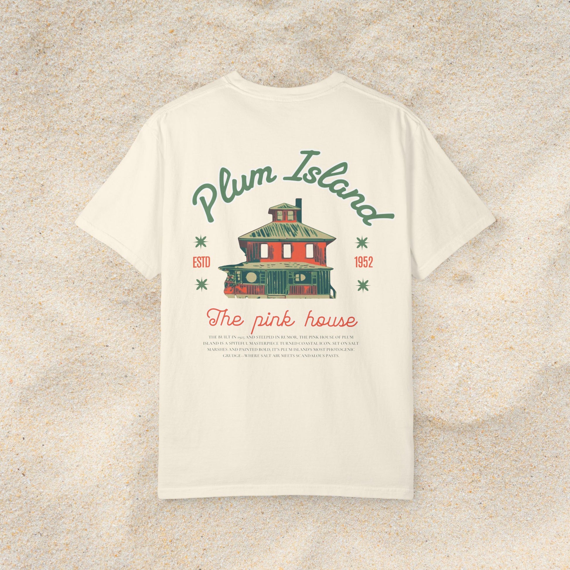 THE PLUM ISLAND PINK HOUSE COMFORT COLORS T-SHIRT