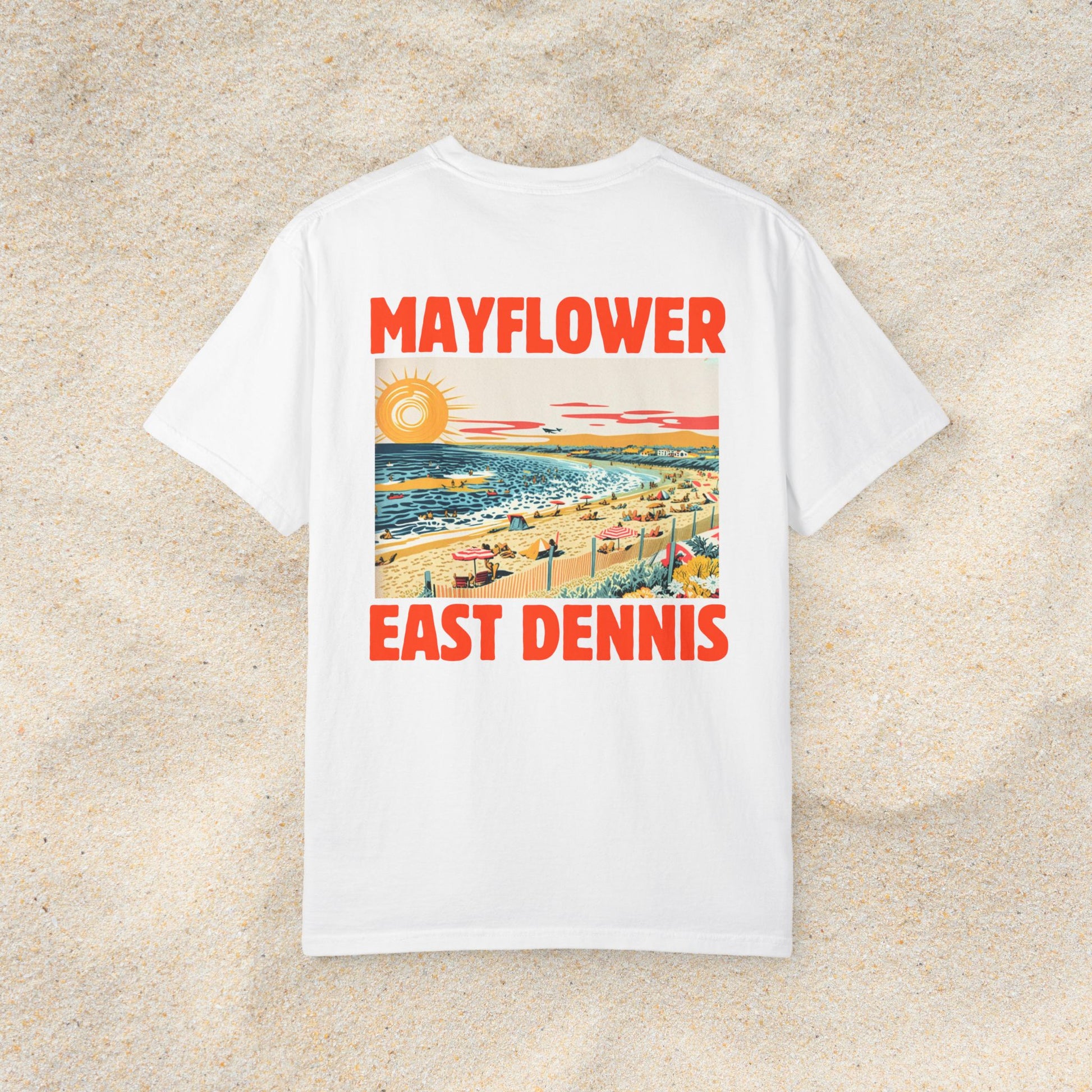MAYFLOWER BEACH POSTCARD COMFORT COLORS T-SHIRT