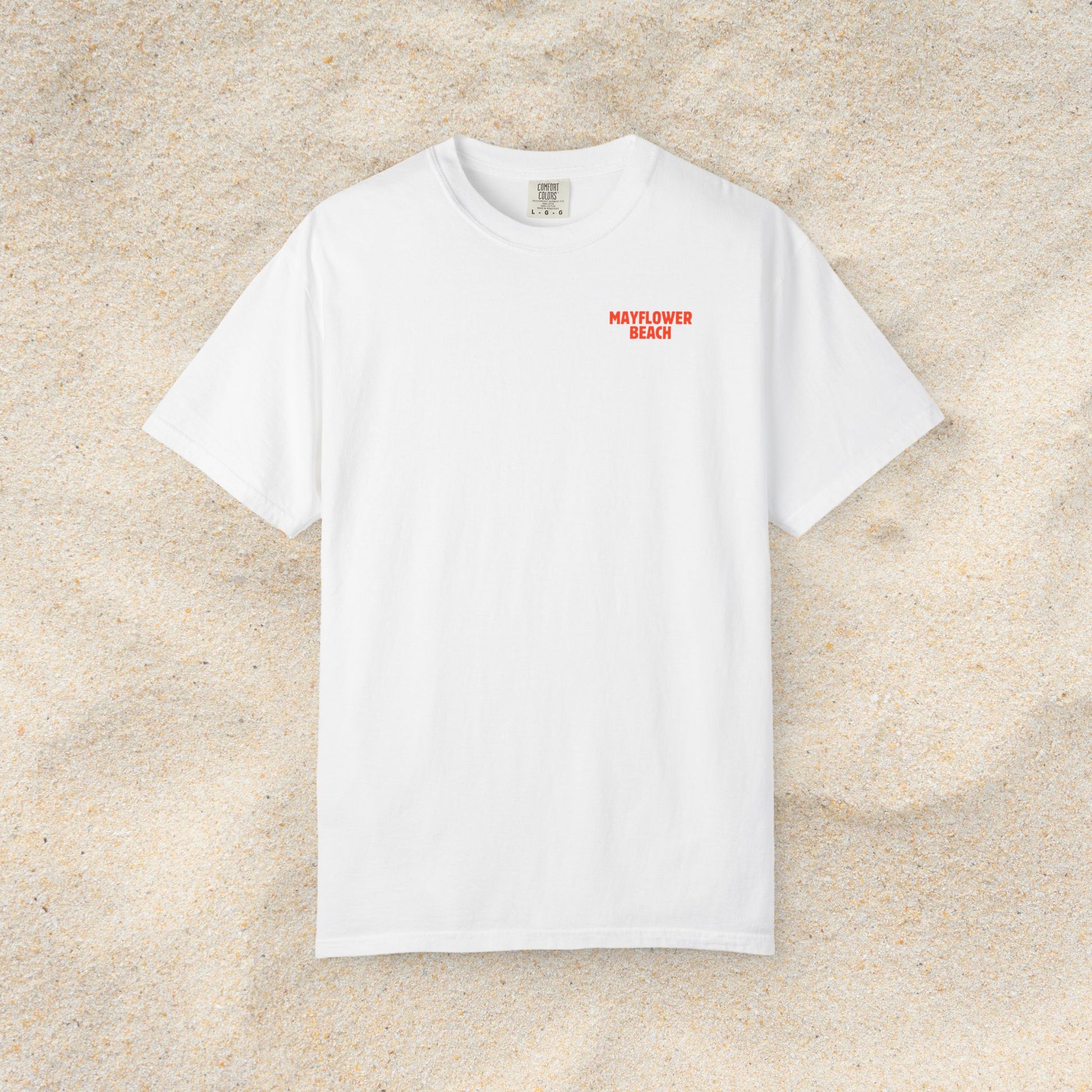 MAYFLOWER BEACH POSTCARD COMFORT COLORS T-SHIRT