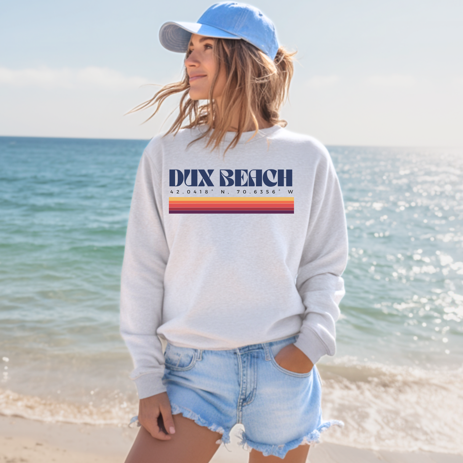 Dux Beach Coordinates Champion Crewneck